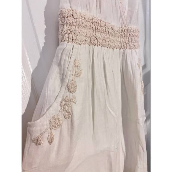 NEW SURF GYPSY gauze embroidered jumpsuit in white & natural - Picture 6 of 9